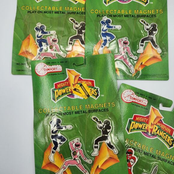 Mighty Morphin Power Rangers Collectable Magnets Vintage 4 Sets Tamfort 1990s - Picture 3 of 9